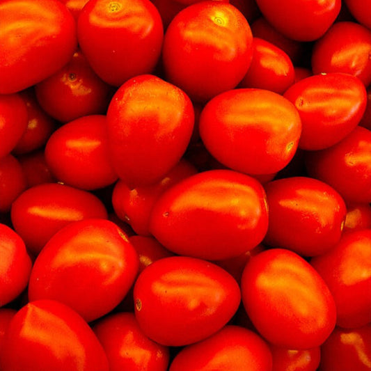 Close-up of a pile of red tomatoes